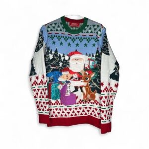Rudolph The Red Nose Reindeer Christmas Sweater Ugly Size Small Santa Claus